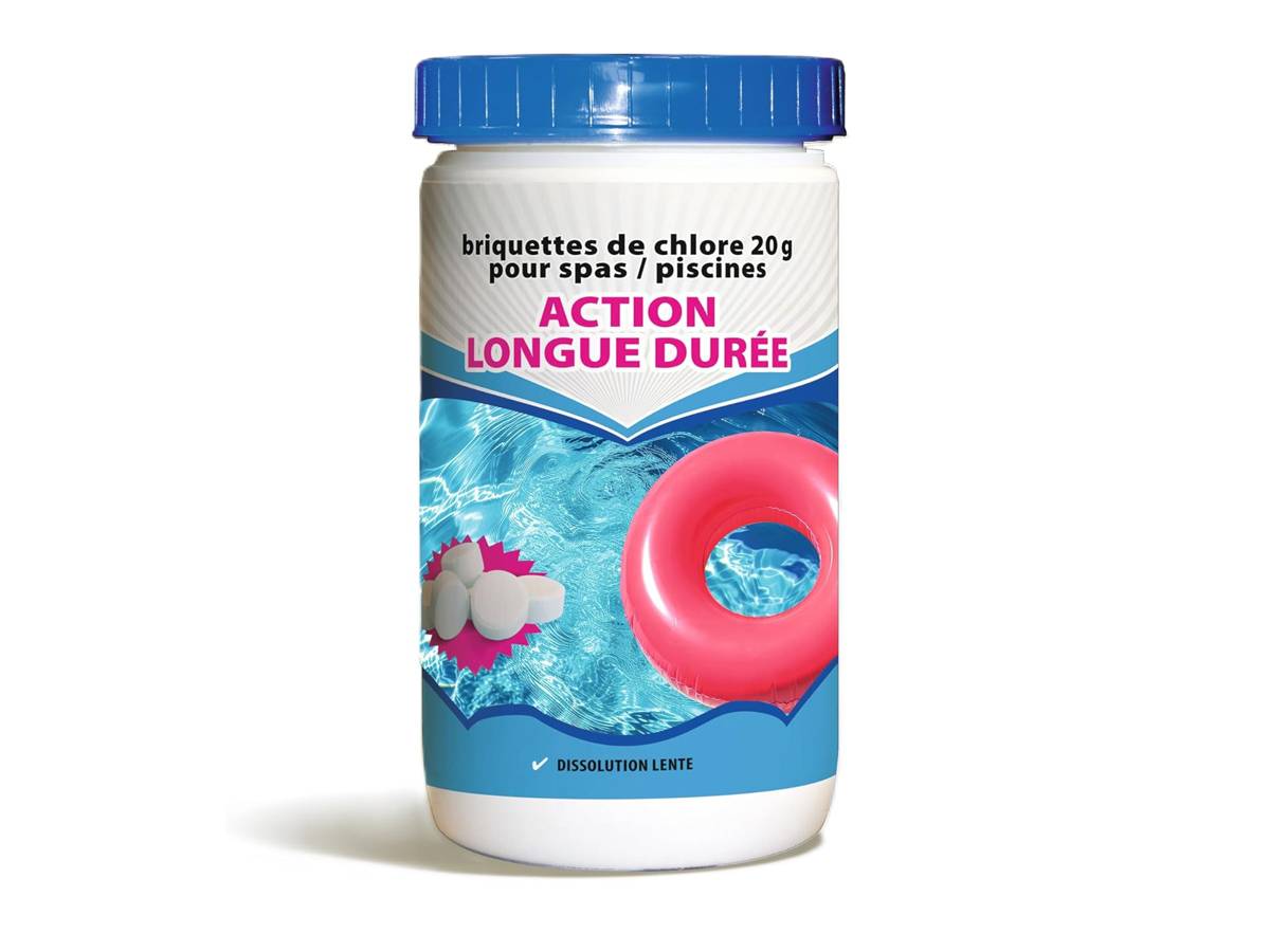 BSI - Chlore Lent - Action Longue Durée - Dissolution Lente - Désinfection - Idéal Pour Piscine Et Spa - Galets 20g - 1Kg - Image 1