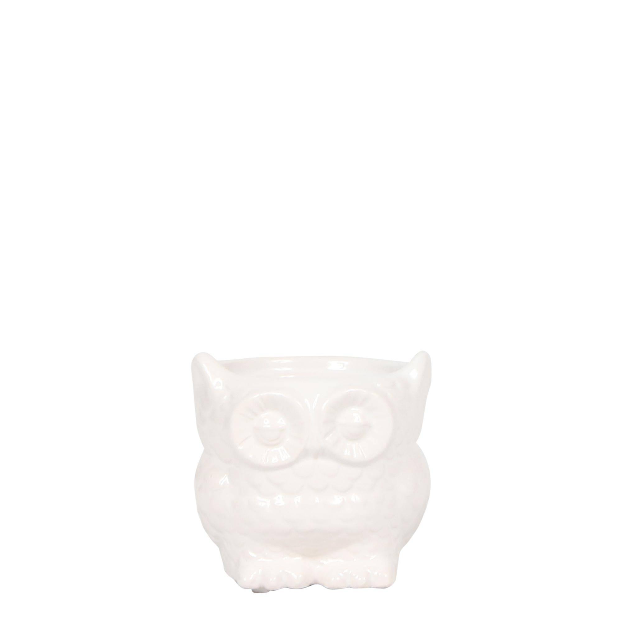 Owl Bloempot - Pot Hibou en Céramique Blanche- La Green Touch - Image 1
