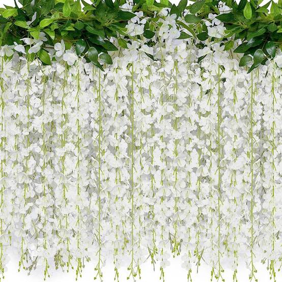 Bande de Glycine Artificielle Blanche - Lot de 2 - Décoration Mariage et Événements - Réaliste - Lytech - Image 3