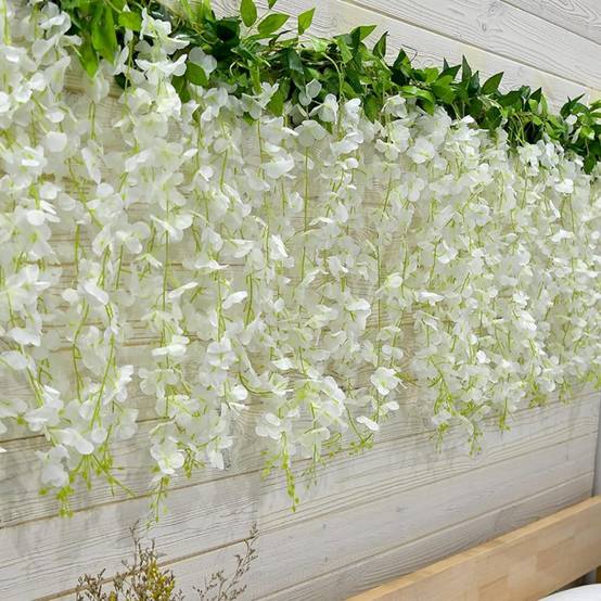 Bande de Glycine Artificielle Blanche - Lot de 2 - Décoration Mariage et Événements - Réaliste - Lytech - Image 2