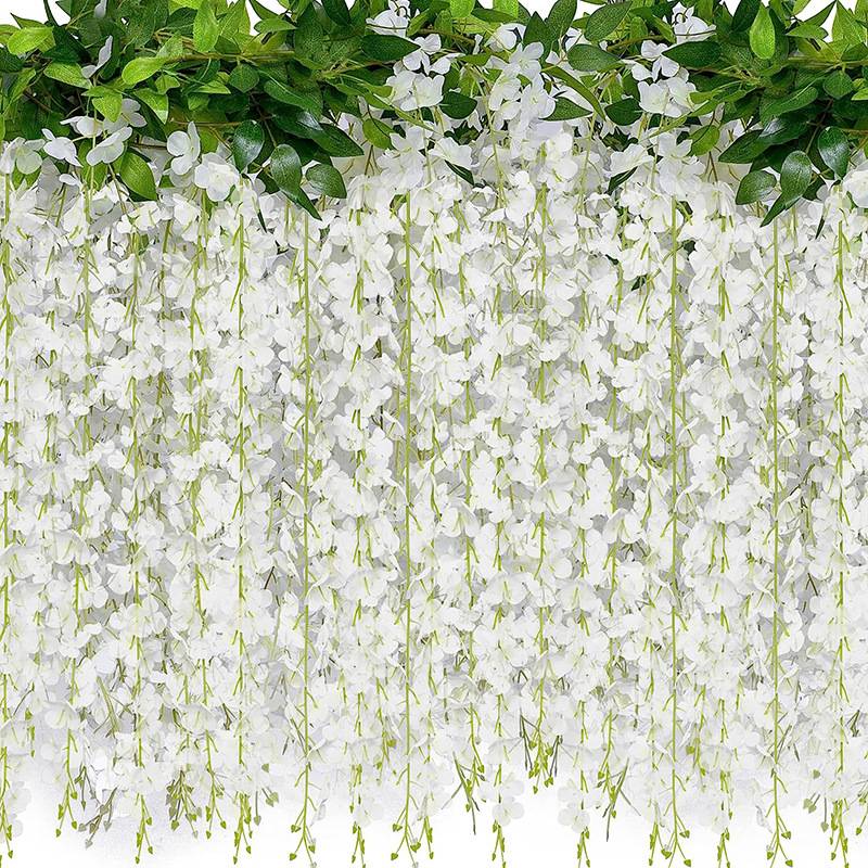 Bande de Glycine Artificielle Blanche - Lot de 2 - Décoration Mariage et Événements - Réaliste - Lytech - Image 1