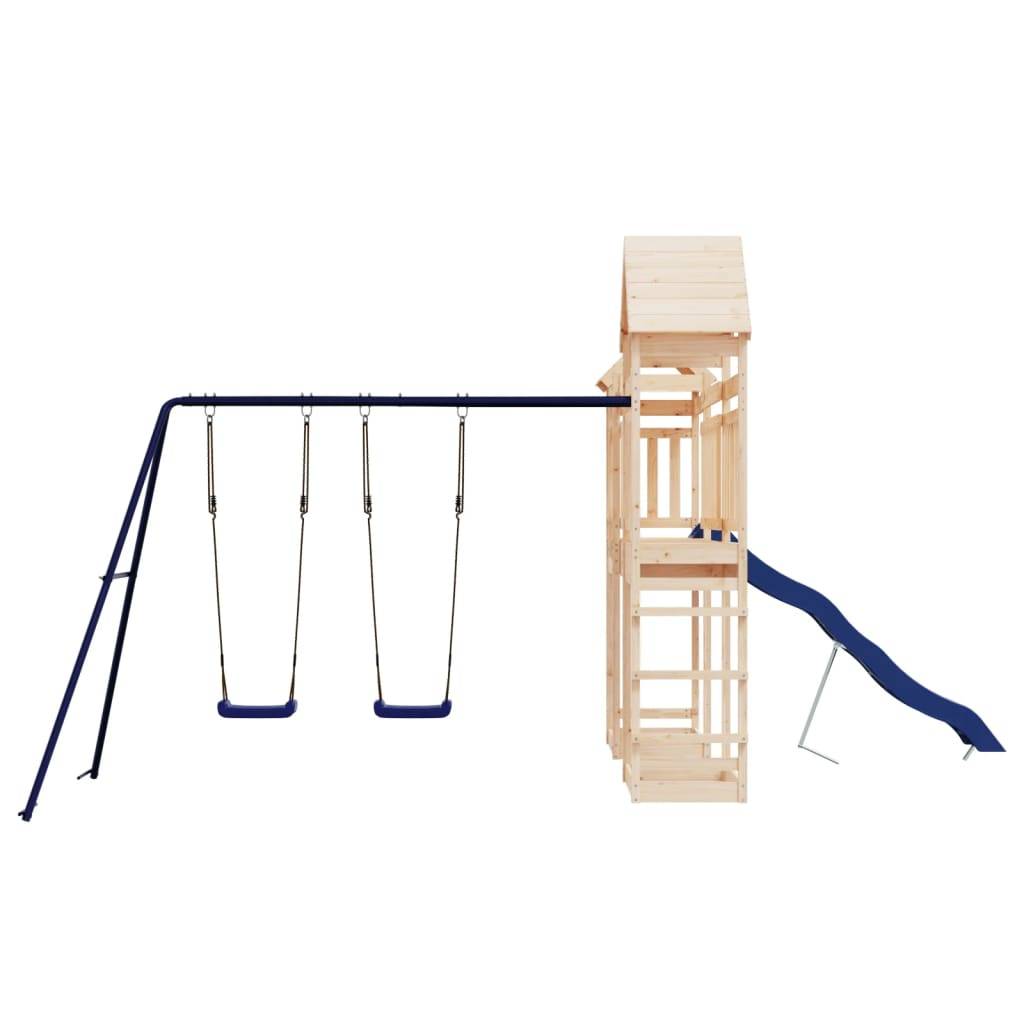 Helloshop26 - Aire de jeux d'extérieur balançoires toboggan portiques robuste jeux jardin 492 x 358 x 238 cm bois de pin massif - Image 3