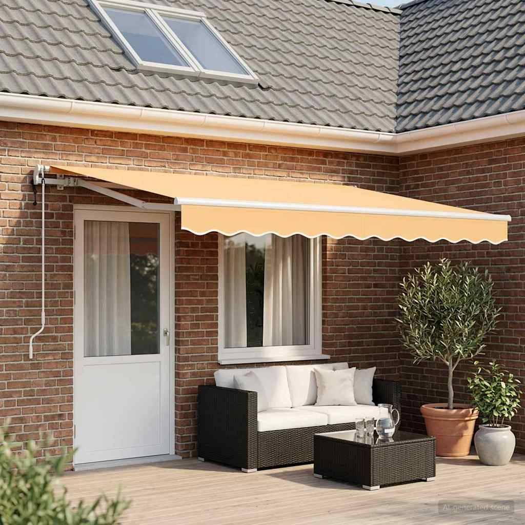 PANGIVO - Auvent rétractable polyester sable 450 x 350 cm, 39.65kg - PANGIVO