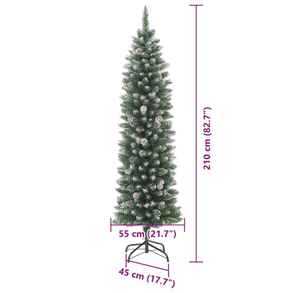 Vidaxl - Arbre de Noël artificiel slim Vert et blanc 210 cm vidaXL 3395310 - Image 3