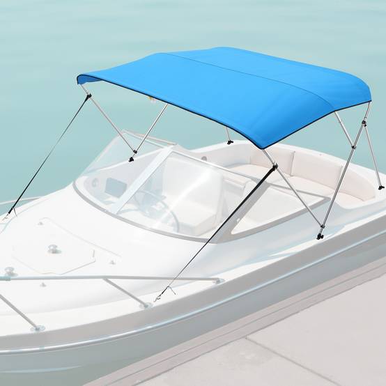 VEVOR Bimini bateau taud de soleil 3 arceaux 200-213 cm polyester Bleu Pacifique - Image 8