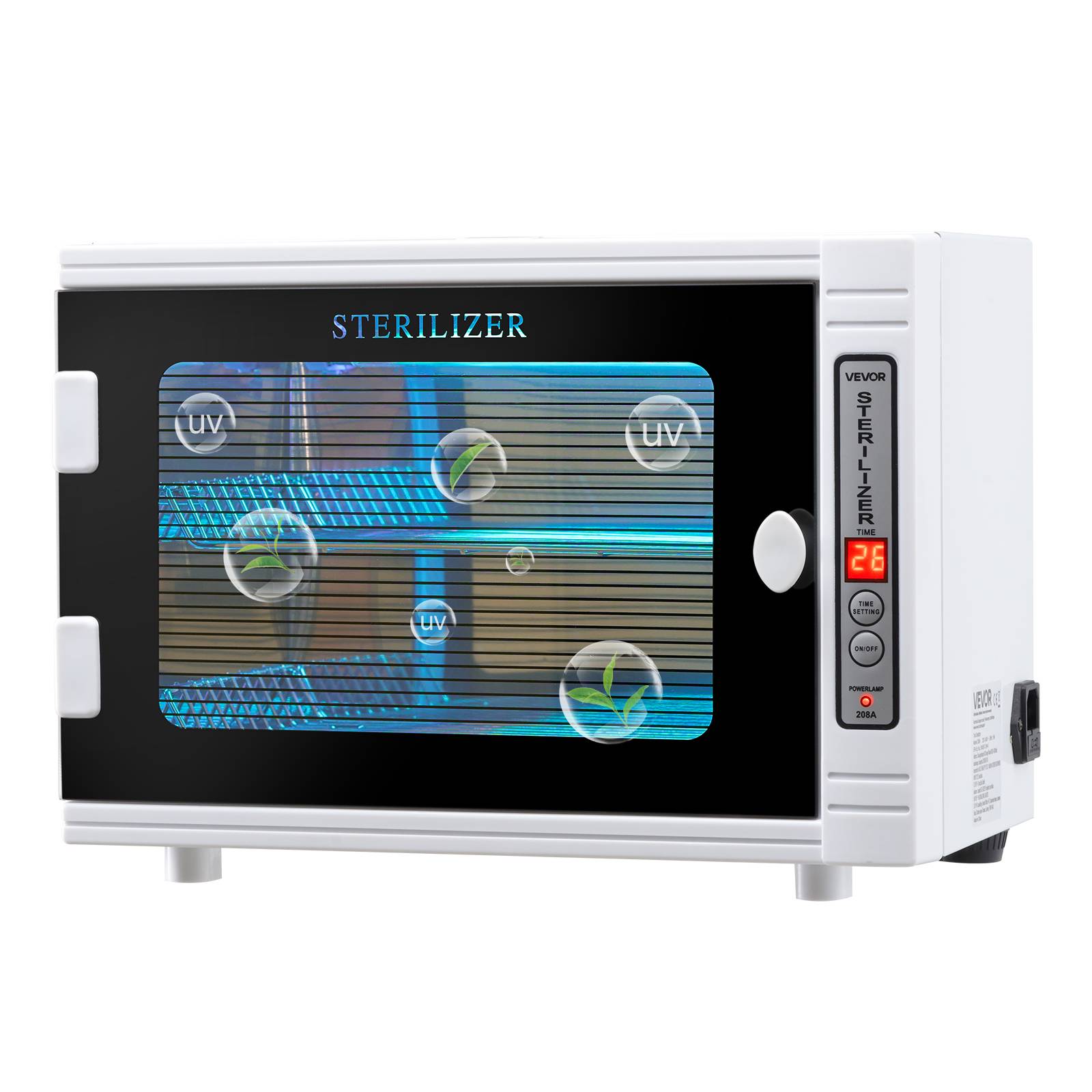 VEVOR Stérilisateur UV grande capacité 12L. Minuterie, longueur d'onde 185nm. Pour labo, maison, salon de beauté. - Image 1