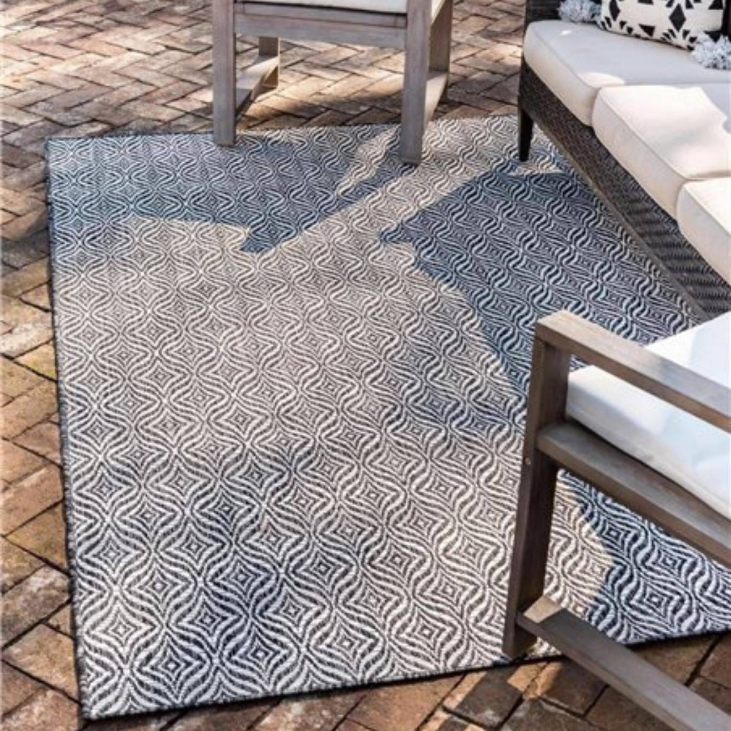 Autre - Tapis carré intérieur et extérieur noir 200x200cm - Image 2