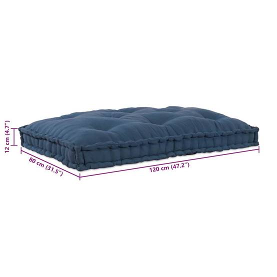 Grand coussin de sol en tissu pour canapé palette et salon détente Indigo 120x80 cm – ComfortXL Outdoor Living - Image 7