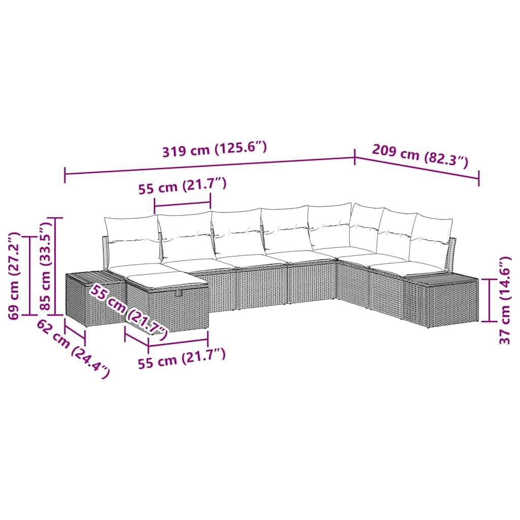 ComfortXL - Grand salon de jardin 8 places polyrotin noir avec rangement et pouf modulable pour terrasse – ComfortXL Outdoor Living - Image 8