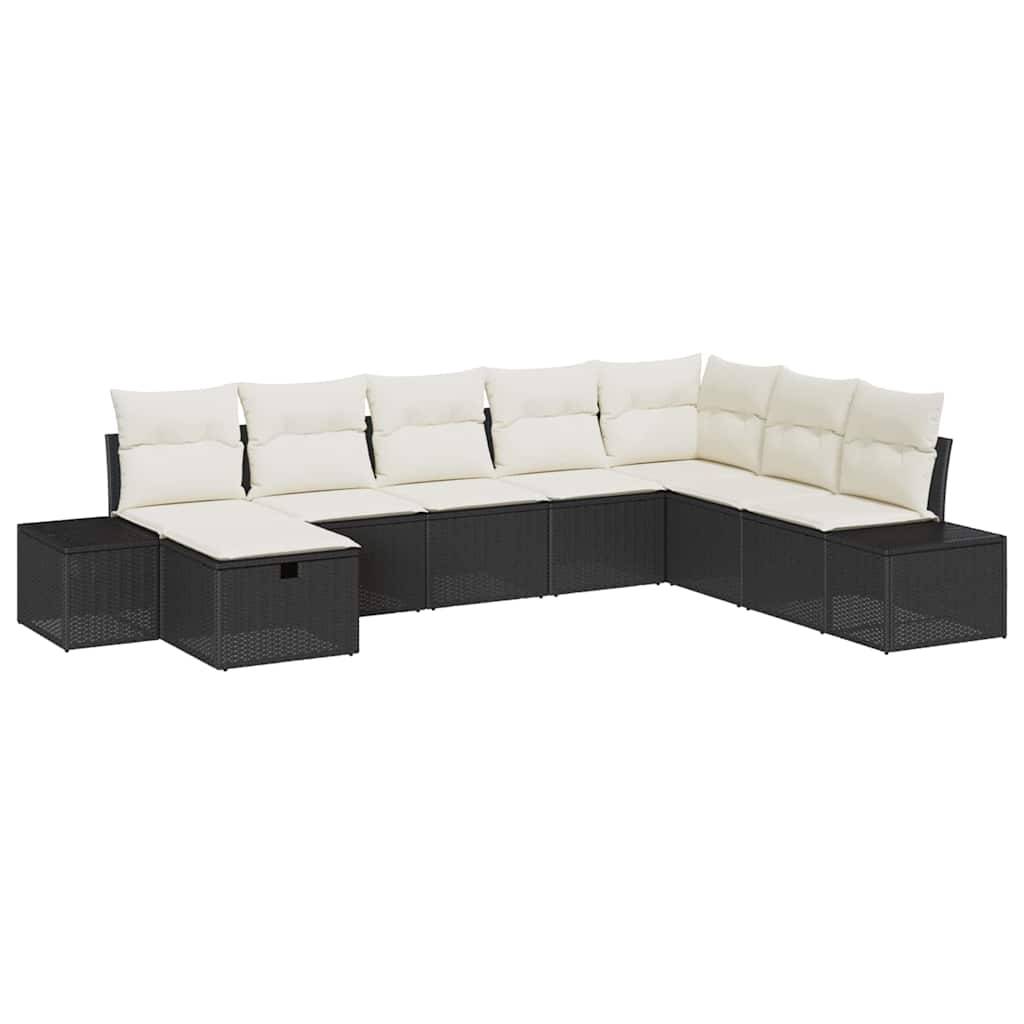 ComfortXL - Grand salon de jardin 8 places polyrotin noir avec rangement et pouf modulable pour terrasse – ComfortXL Outdoor Living - Image 2