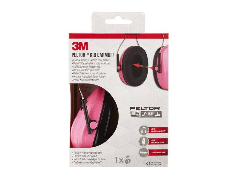 Casque antibruit snr 27 db 3M Peltor pour enfant, rose, 87-98db - Image 3