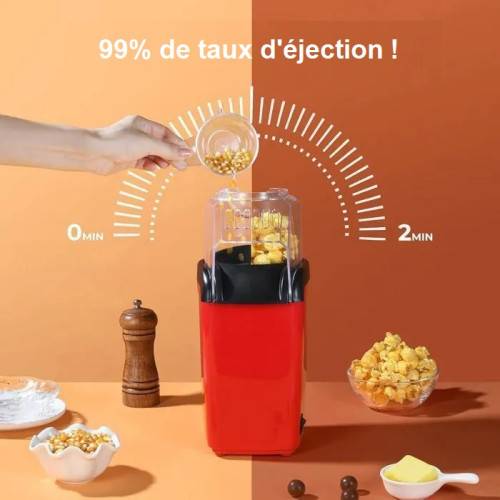 Inovalley - Machine à pop-corn rouge compacte 1100W - Image 2