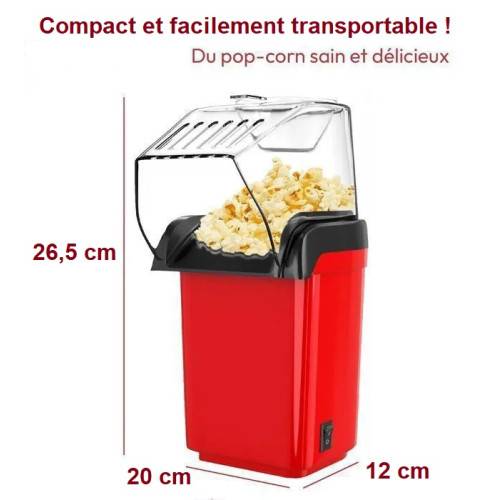 Inovalley - Machine à pop-corn rouge compacte 1100W - Image 5