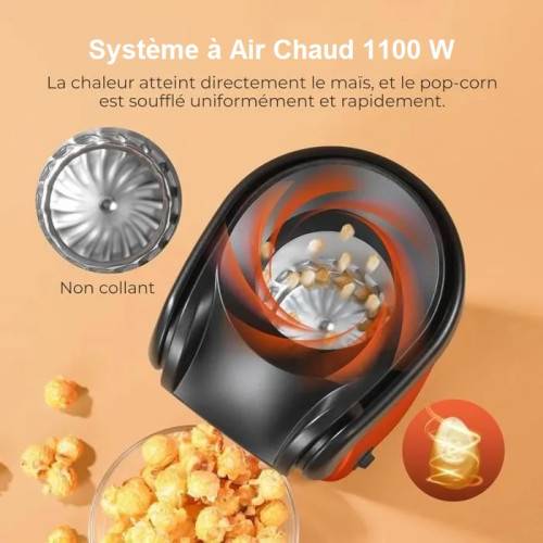 Inovalley - Machine à pop-corn rouge compacte 1100W - Image 3