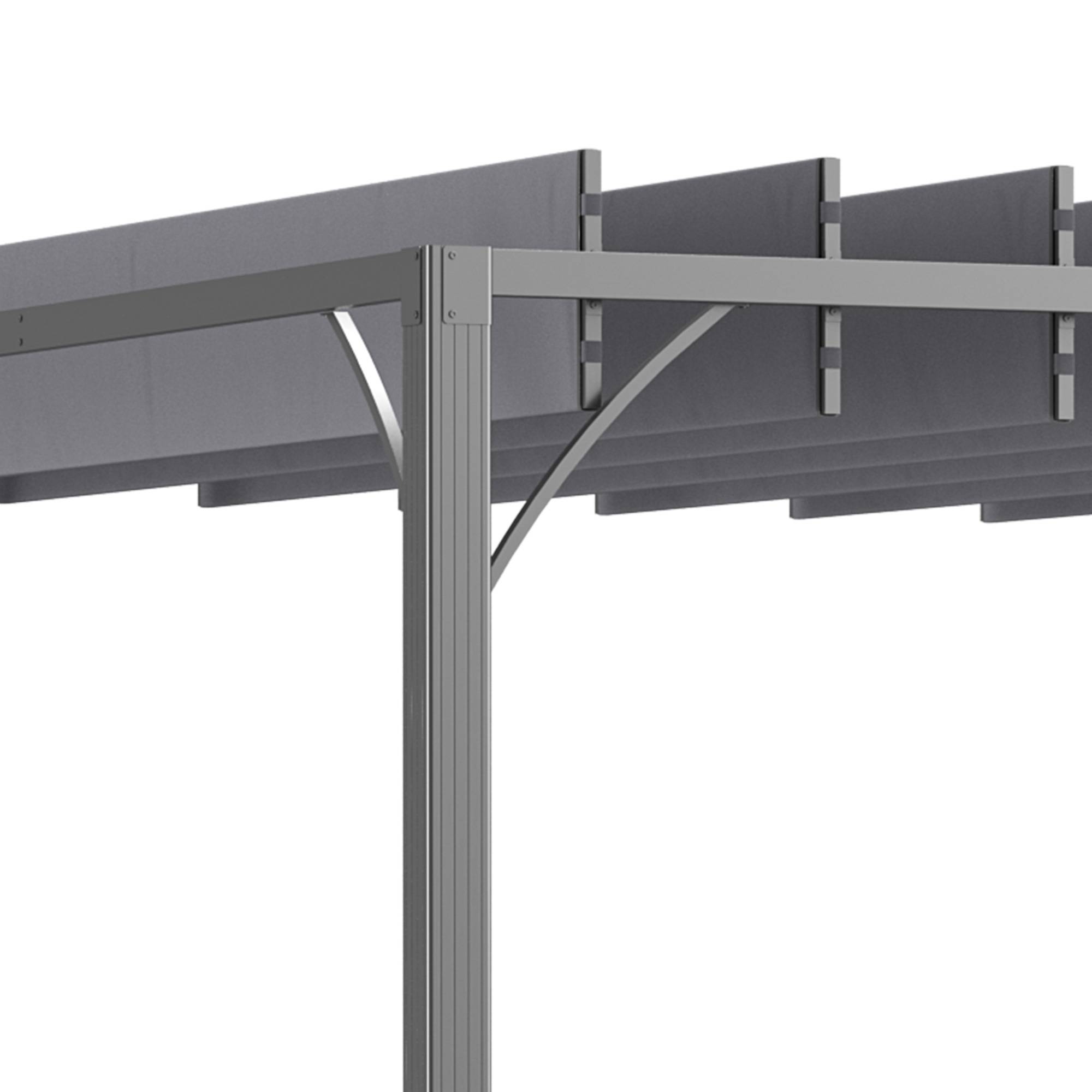 Outsunny - Pergola jardin extérieur 4x3m bioclimatique à lames orientables UV50+ structure aluminium gris - Outsunny - Image 8