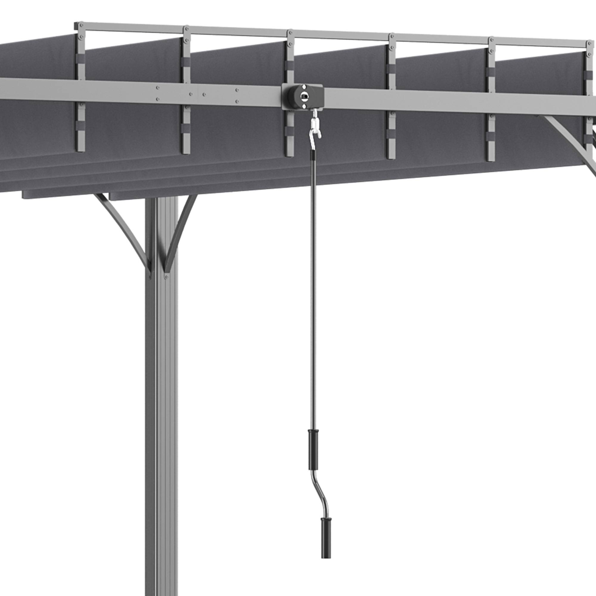 Outsunny - Pergola jardin extérieur 4x3m bioclimatique à lames orientables UV50+ structure aluminium gris - Outsunny - Image 7