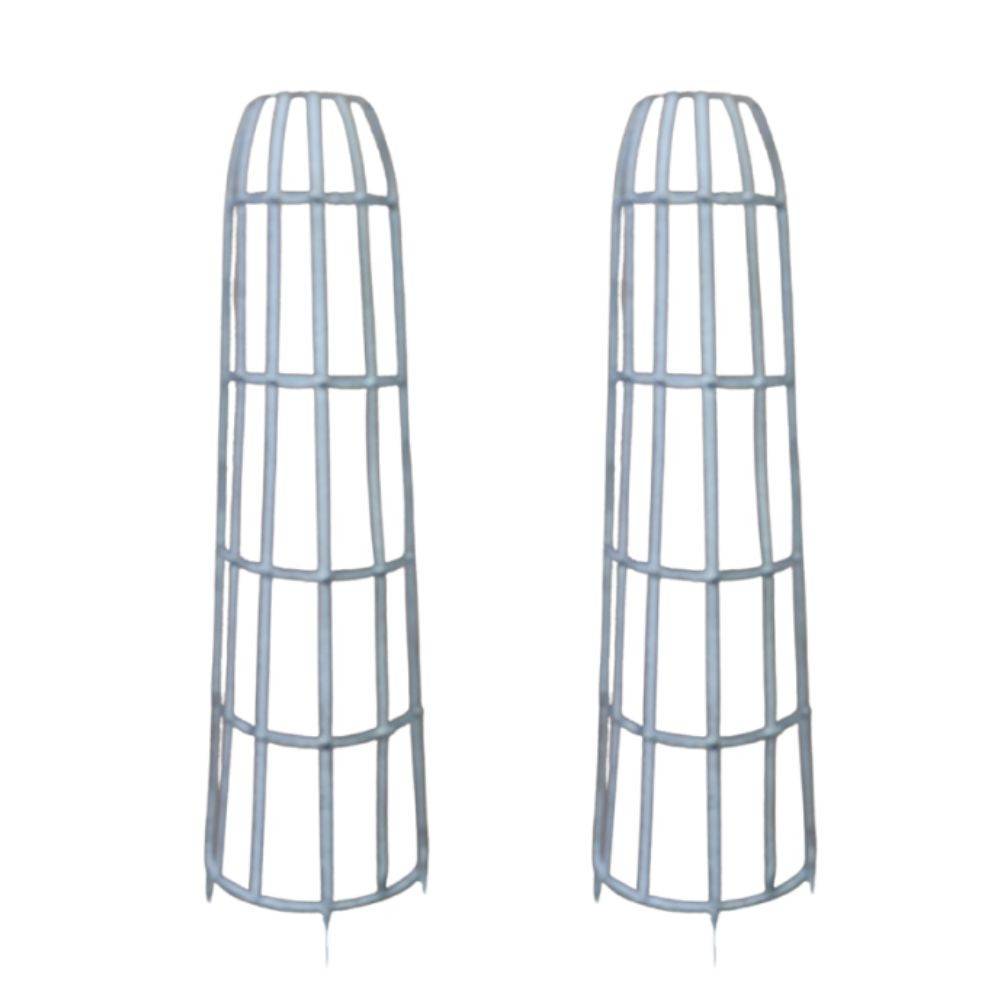 Set de 2 devants de gouttières ou d'arbres métal gris Ht.84-112 cm Chemin de campagne - Image 1