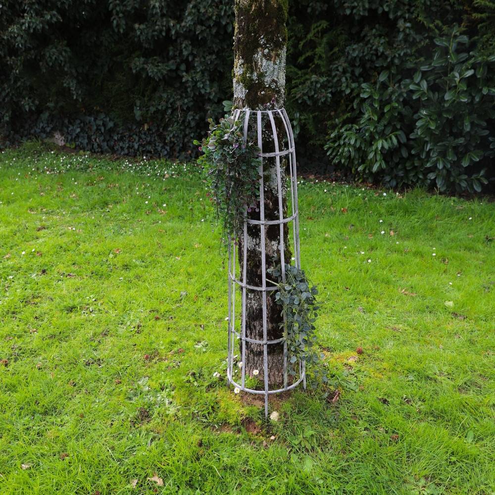 Set de 2 devants de gouttières ou d'arbres métal gris Ht.84-112 cm Chemin de campagne - Image 2