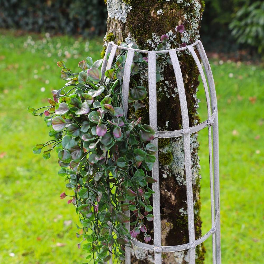 Set de 2 devants de gouttières ou d'arbres métal gris Ht.84-112 cm Chemin de campagne - Image 3