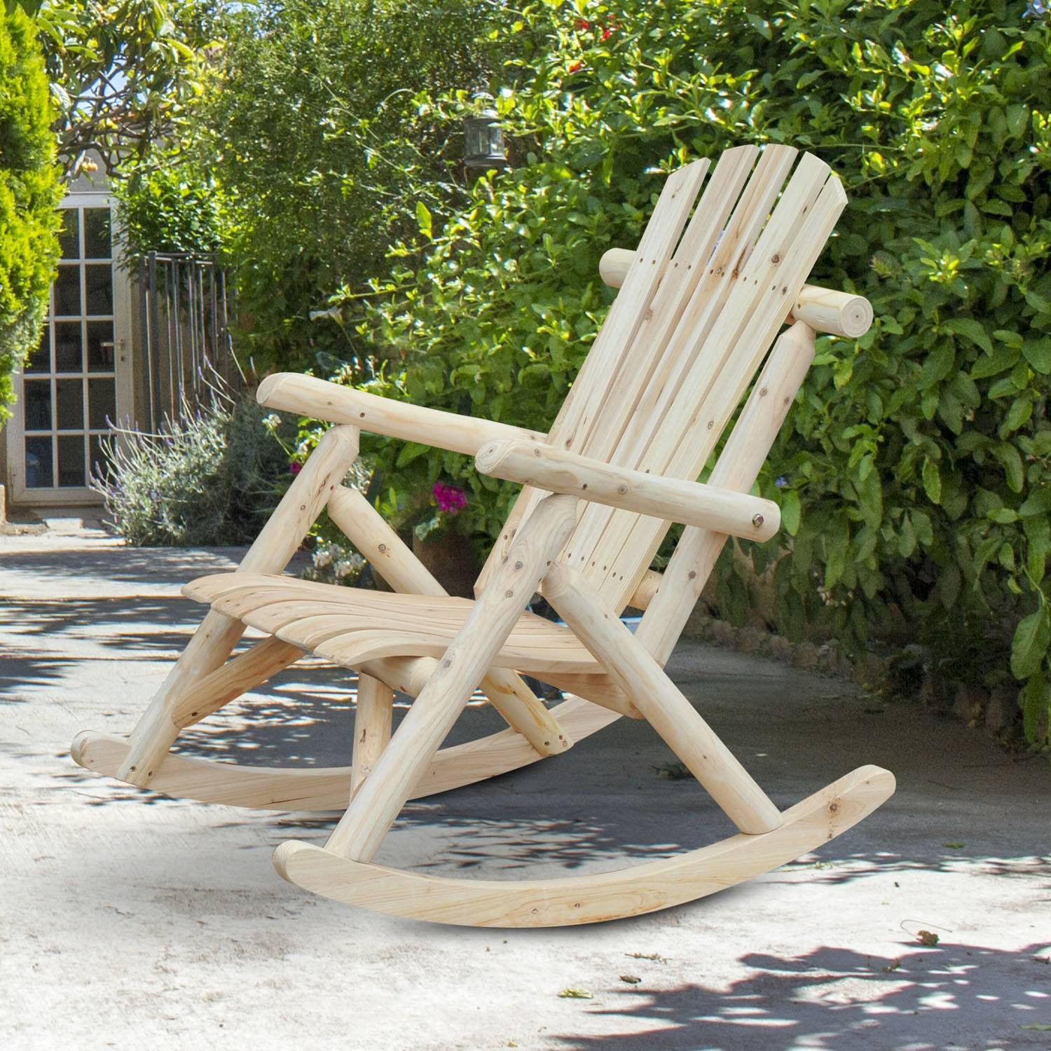 Fauteuil Adirondack bascule bois pin terrasse assise ergonomique naturel - ComfortXL Outdoor Living - Image 3