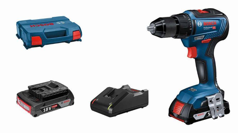 Bosch - Perceuse visseuse GSR 18V-55 - BOSCH - 2 Batteries 18V 2Ah - chargeur - L-Boxx - 06019H5205 - Image 1