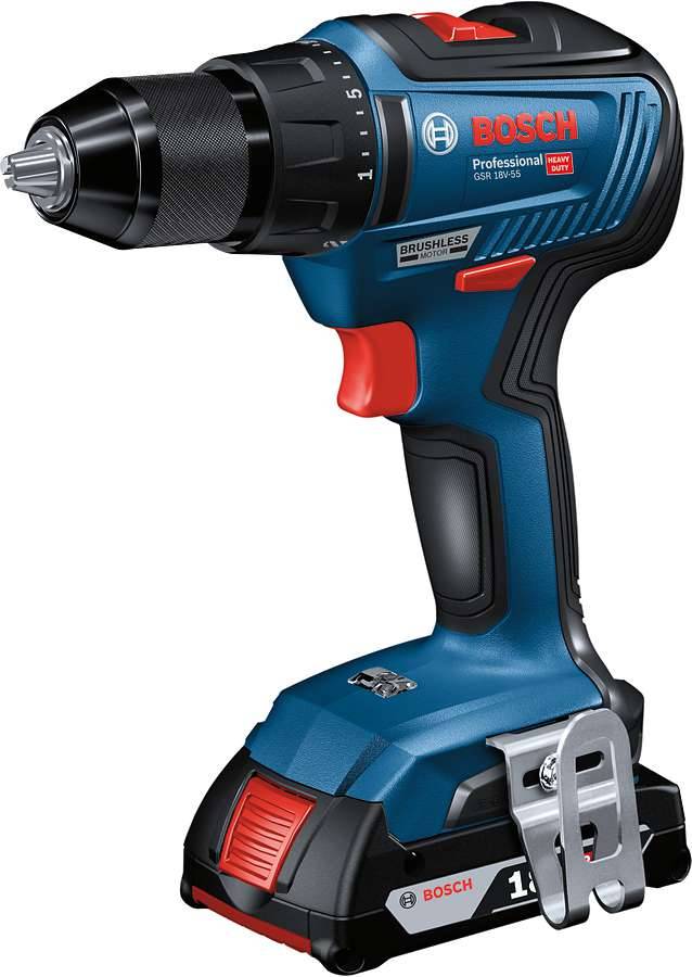 Bosch - Perceuse visseuse GSR 18V-55 - BOSCH - 2 Batteries 18V 2Ah - chargeur - L-Boxx - 06019H5205 - Image 2