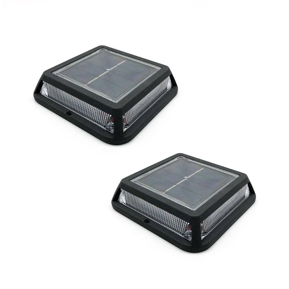 Lumisky - Lot de 2 balise solaires QUADRY Noir Aluminium D12cm - Image 1