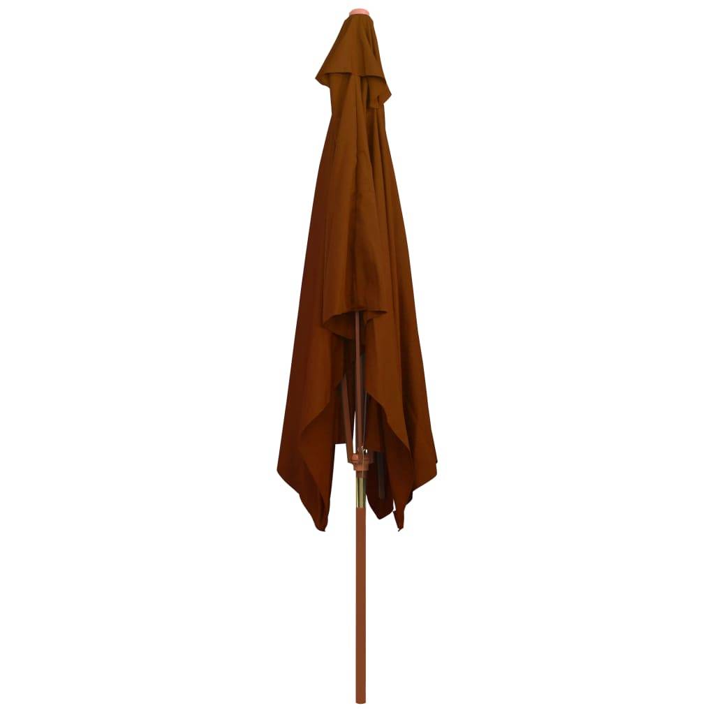 Helloshop26 - Parasol d'extérieur avec mât en bois 200 x 300 cm orange - Image 4