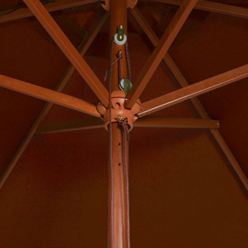Helloshop26 - Parasol d'extérieur avec mât en bois 200 x 300 cm orange - Image 5