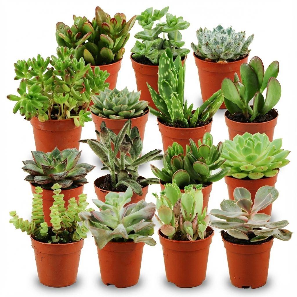 Mini plantes grasses - lot de 15 - Ø5,5cm - ↕10cm - Plantes d’intérieur - Image 1