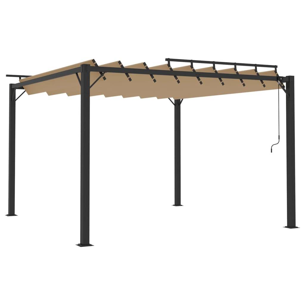 PANGIVO - Tonnelle aluminium et tissu taupe 300 x 300 x 225 cm - PANGIVO - Image 2