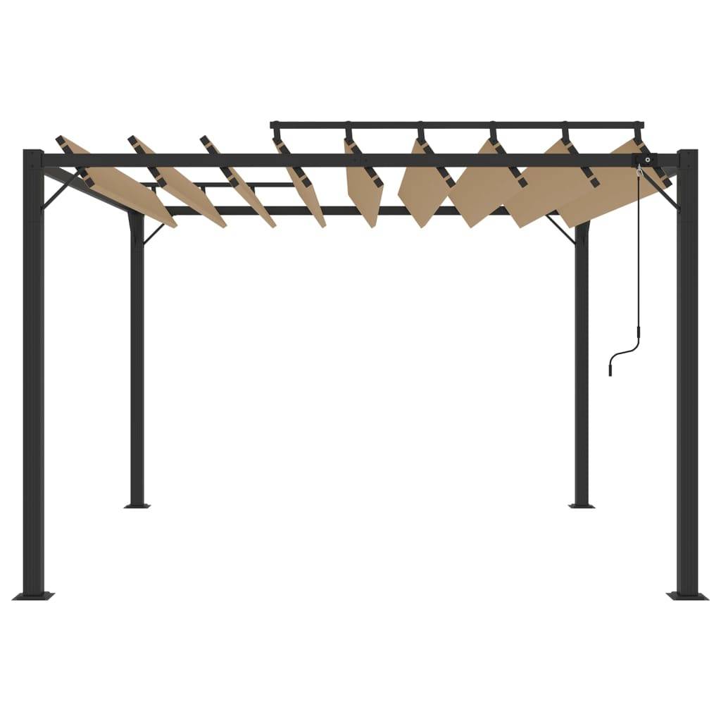 PANGIVO - Tonnelle aluminium et tissu taupe 300 x 300 x 225 cm - PANGIVO - Image 3