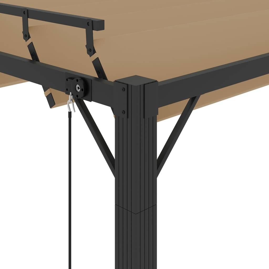PANGIVO - Tonnelle aluminium et tissu taupe 300 x 300 x 225 cm - PANGIVO - Image 6