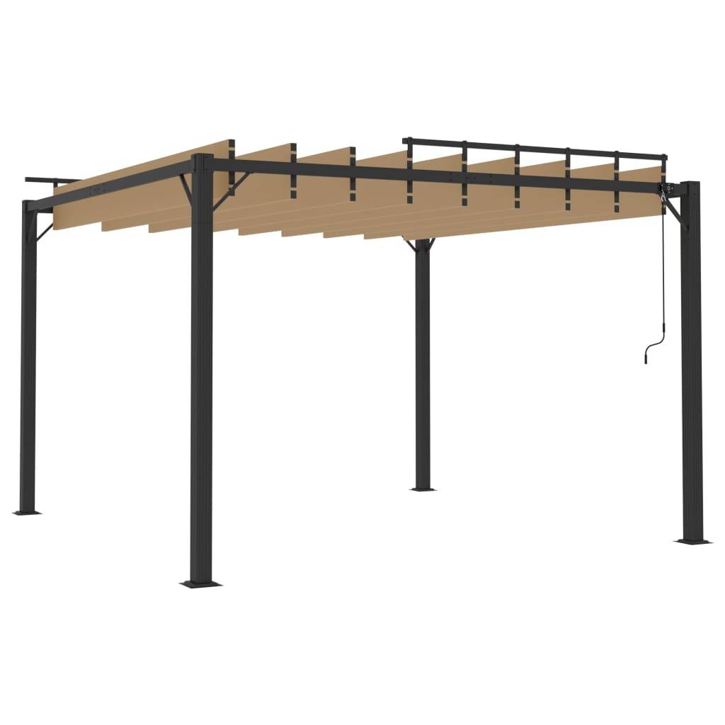 PANGIVO - Tonnelle aluminium et tissu taupe 300 x 300 x 225 cm - PANGIVO - Image 4