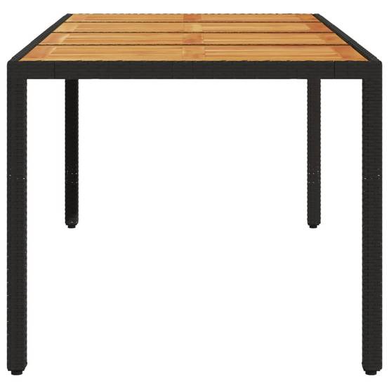 Table de jardin - Table Extérieure - Table De Patio et dessus en bois d'acacia noir résine tressée-JU13667 - Image 5
