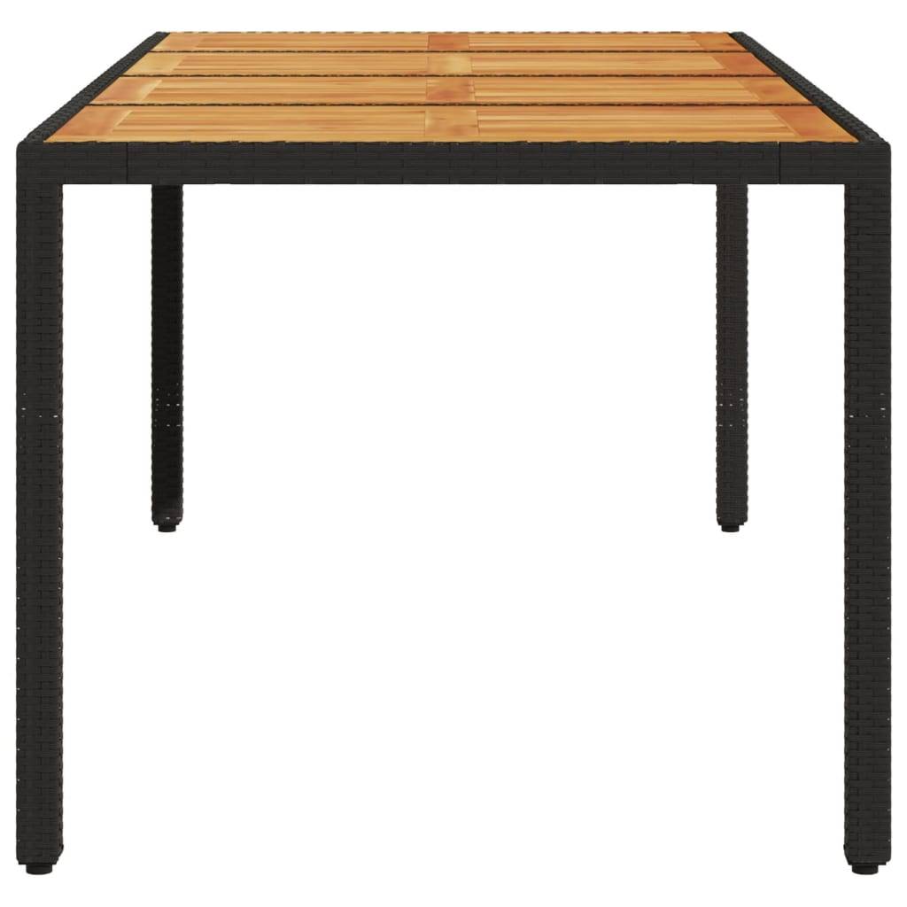 Table de jardin - Table Extérieure - Table De Patio et dessus en bois d'acacia noir résine tressée-JU13667 - Image 5