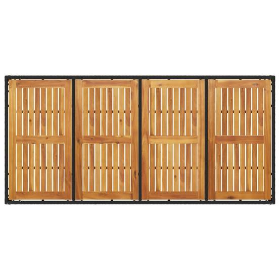 Table de jardin - Table Extérieure - Table De Patio et dessus en bois d'acacia noir résine tressée-JU13667 - Image 7