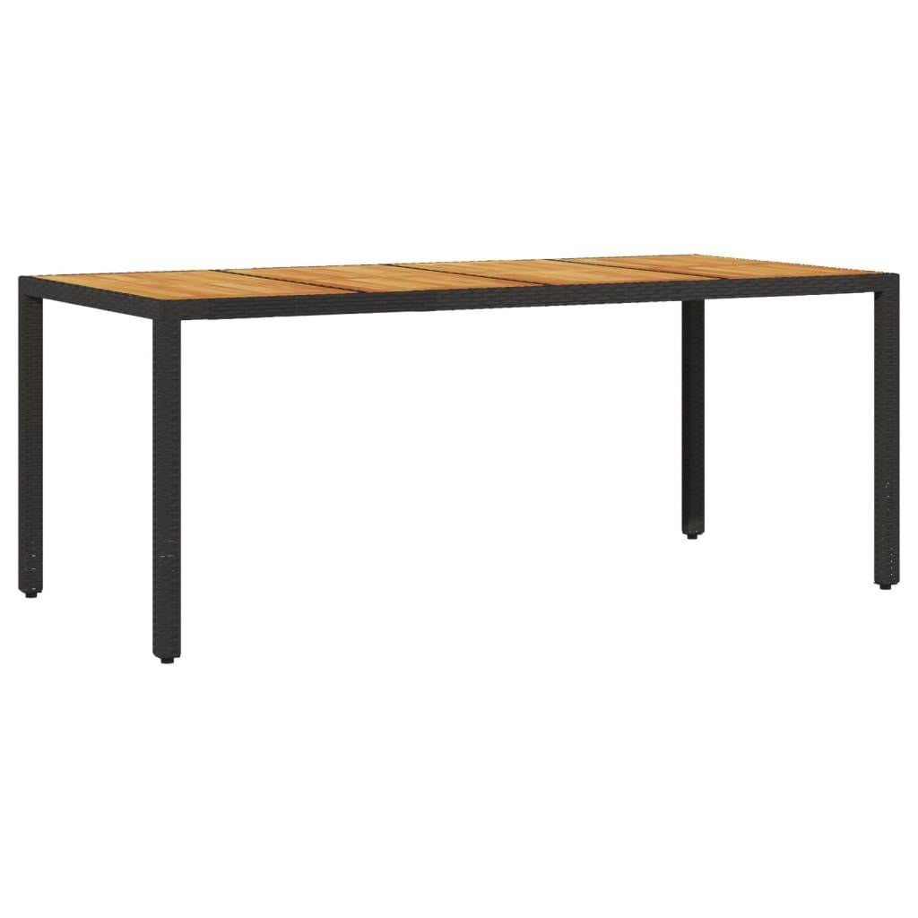 Table de jardin - Table Extérieure - Table De Patio et dessus en bois d'acacia noir résine tressée-JU13667 - Image 1