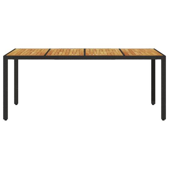 Table de jardin - Table Extérieure - Table De Patio et dessus en bois d'acacia noir résine tressée-JU13667 - Image 4