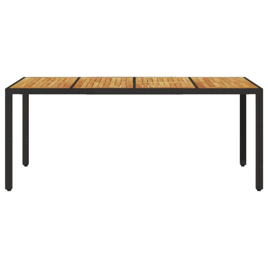 Table de jardin - Table Extérieure - Table De Patio et dessus en bois d'acacia noir résine tressée-JU13667 - Image 4