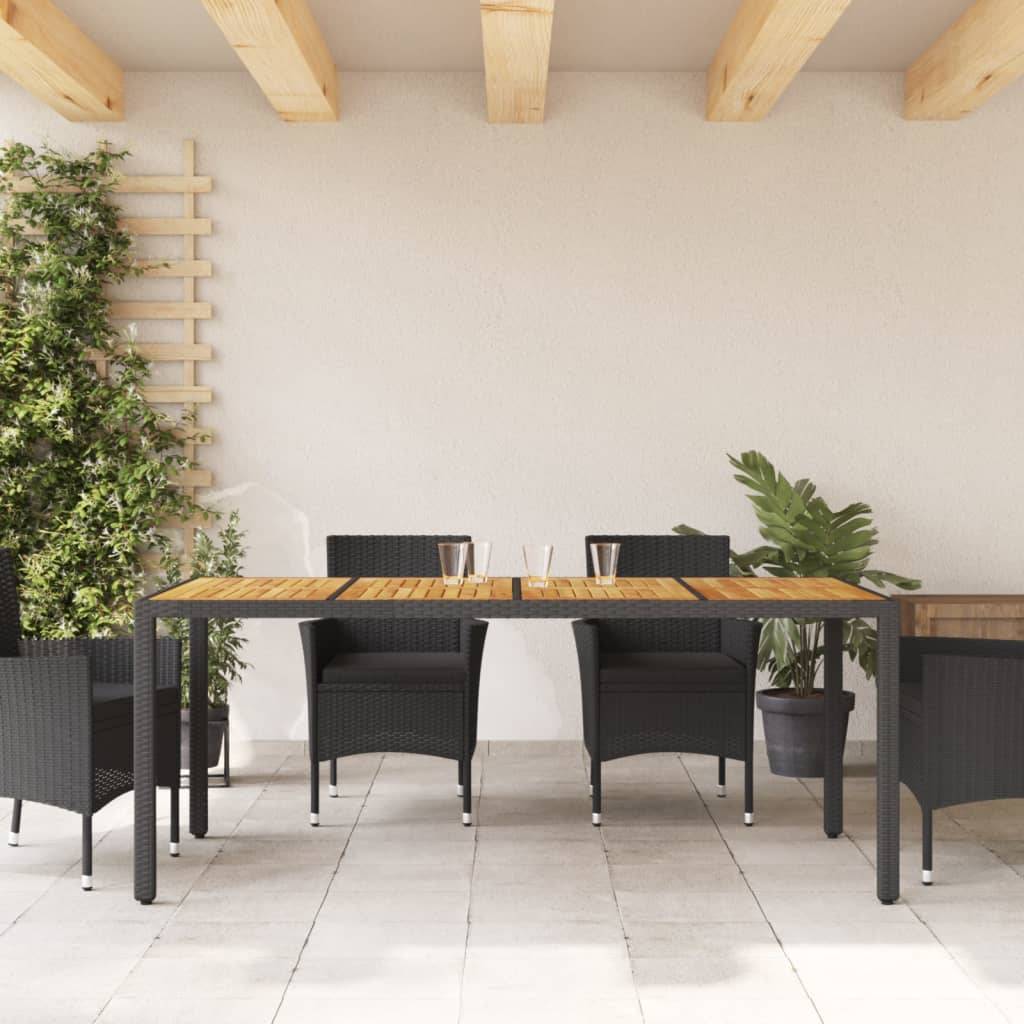 Table de jardin - Table Extérieure - Table De Patio et dessus en bois d'acacia noir résine tressée-JU13667 - Image 3