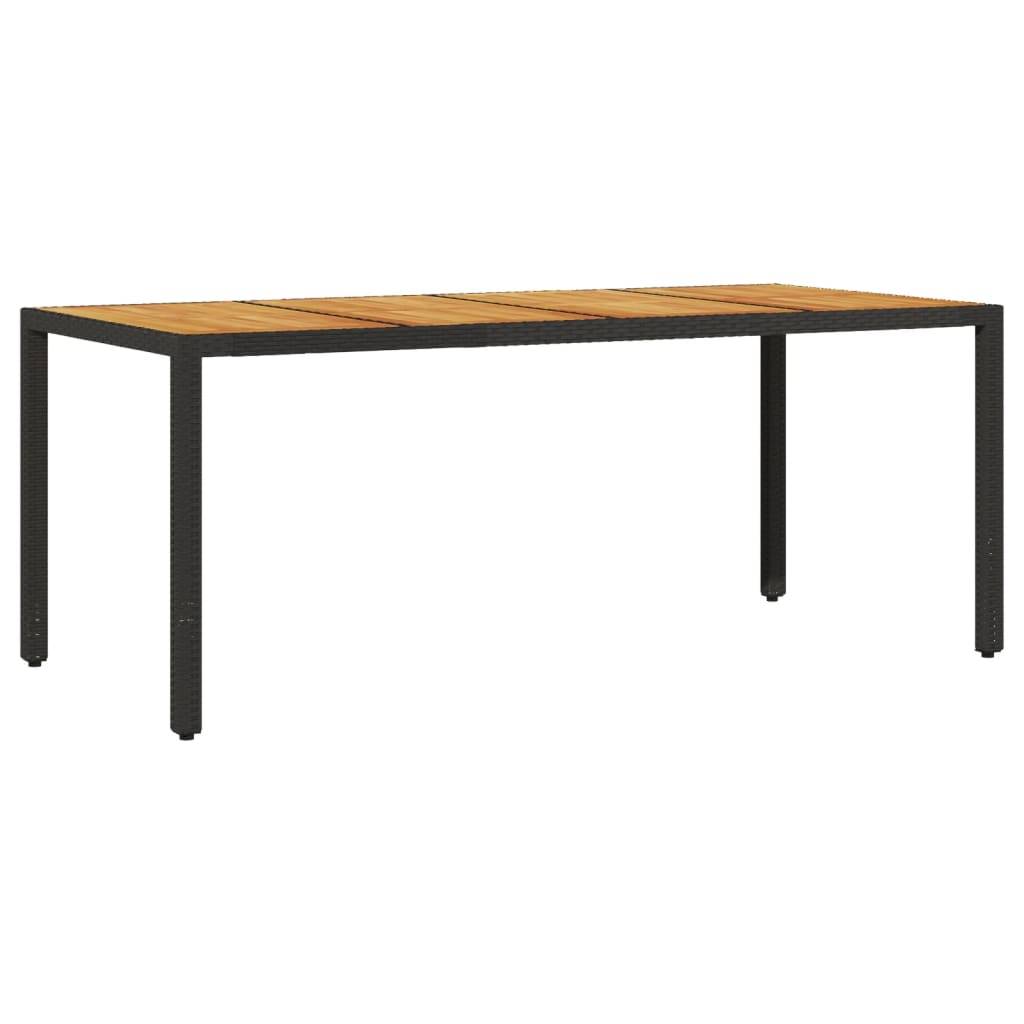 Table de jardin - Table Extérieure - Table De Patio et dessus en bois d'acacia noir résine tressée-JU13667 - Image 6