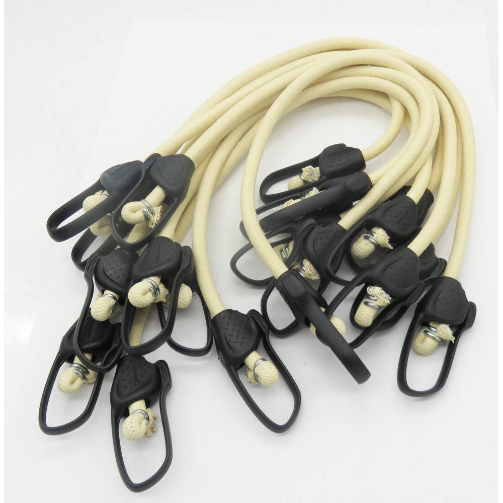 Lot de 10 tendeurs sandows Beige 60 cm - Embouts plastiques - Image 1