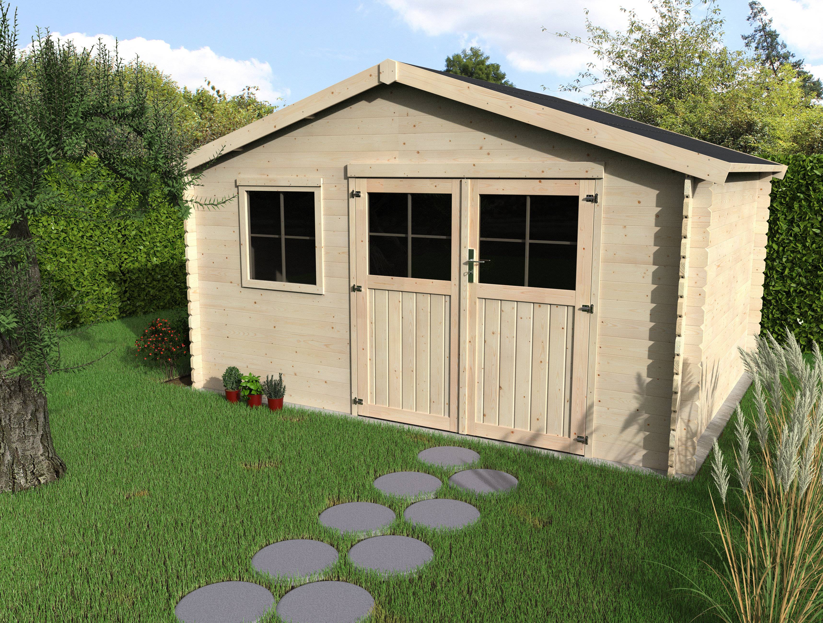 Habitat Et Jardin - Abri De Jardin Bois "flodeal" - 11.86 M² - 3.98 X 2.98 X 2.44 M - 28 Mm -decor Et Jardin - Image 2