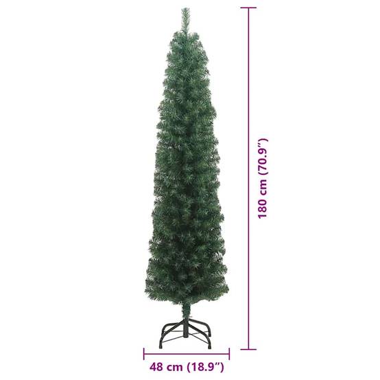 Sapin de Noël | Arbre de Noël artificiel Vert 180 cm PVC et acier et plastique Maison Chic - Image 9
