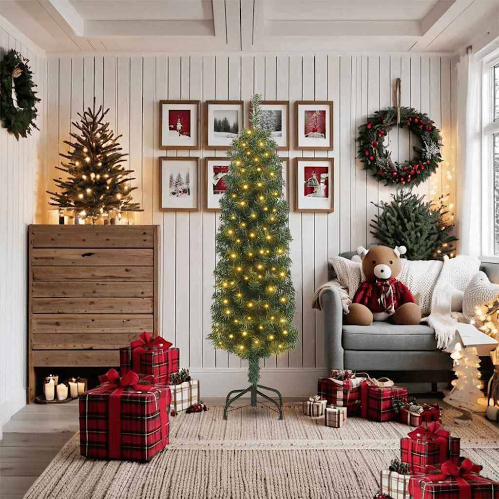 Sapin de Noël | Arbre de Noël artificiel Vert 180 cm PVC et acier et plastique Maison Chic - Image 2
