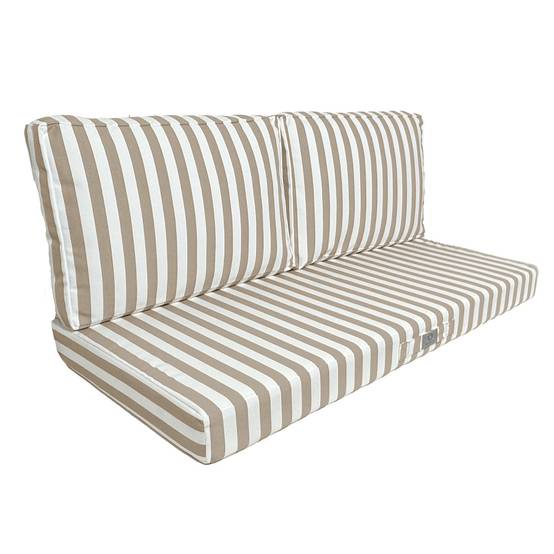 Coussins pour salon de jardin déhoussable 120x60cm Rayure beige - Déco arts - Image 1