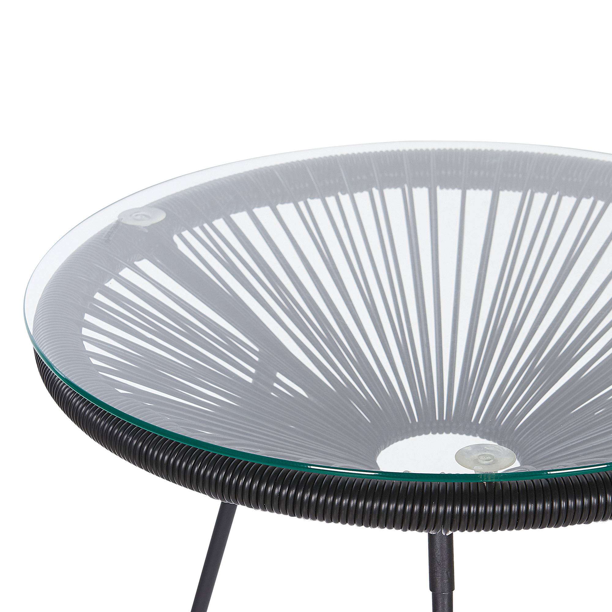 Beliani - Ensemble de Salon ou Jardin 2 Chaises Fauteuils Type Spaghetti et Petite Table Basse en Rotin PE Noir et Acier Design Industriel Tendance Beliani - Image 5