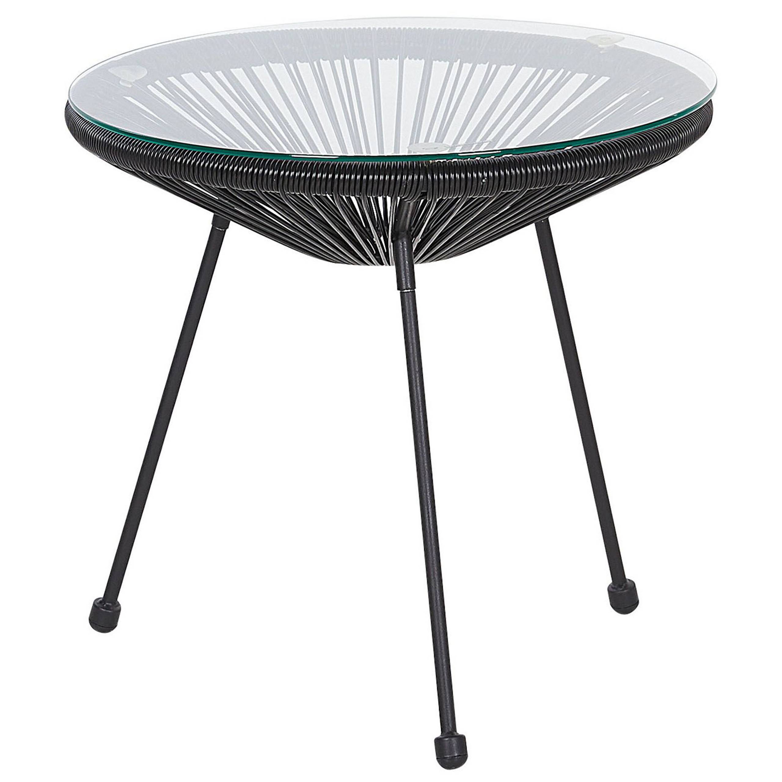 Beliani - Ensemble de Salon ou Jardin 2 Chaises Fauteuils Type Spaghetti et Petite Table Basse en Rotin PE Noir et Acier Design Industriel Tendance Beliani - Image 4