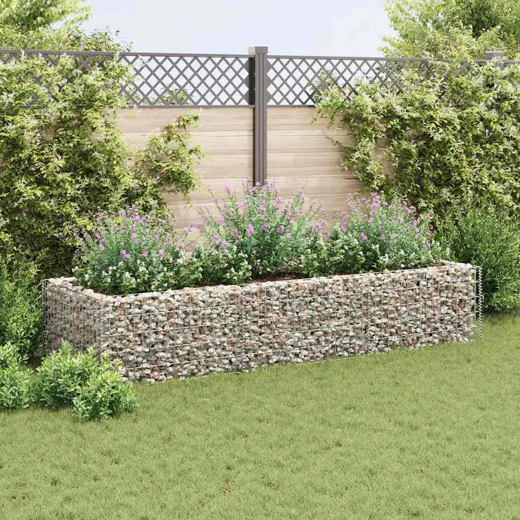 Hillvert Lot De 2 Gabions Panier En Acier Galvanisé 102 X 32 X 51 Cm – Clôture, Mur Végétal, Décoration Jardin Moderne